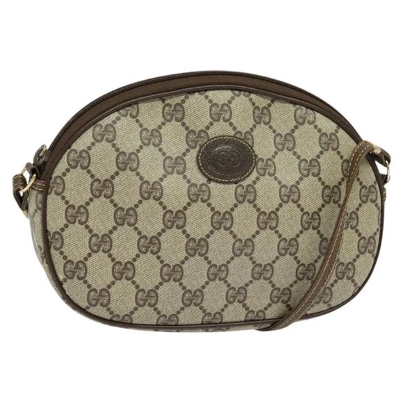 GUCCI GG Supreme Shoulder Bag PVC Beige Gold Auth 128434 - Picture 1 of 16